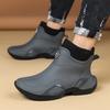 Men's outdoor fashion casual rain boots thick anti slip waterproof high top wear-resistant comfortable work velvet chef shoes