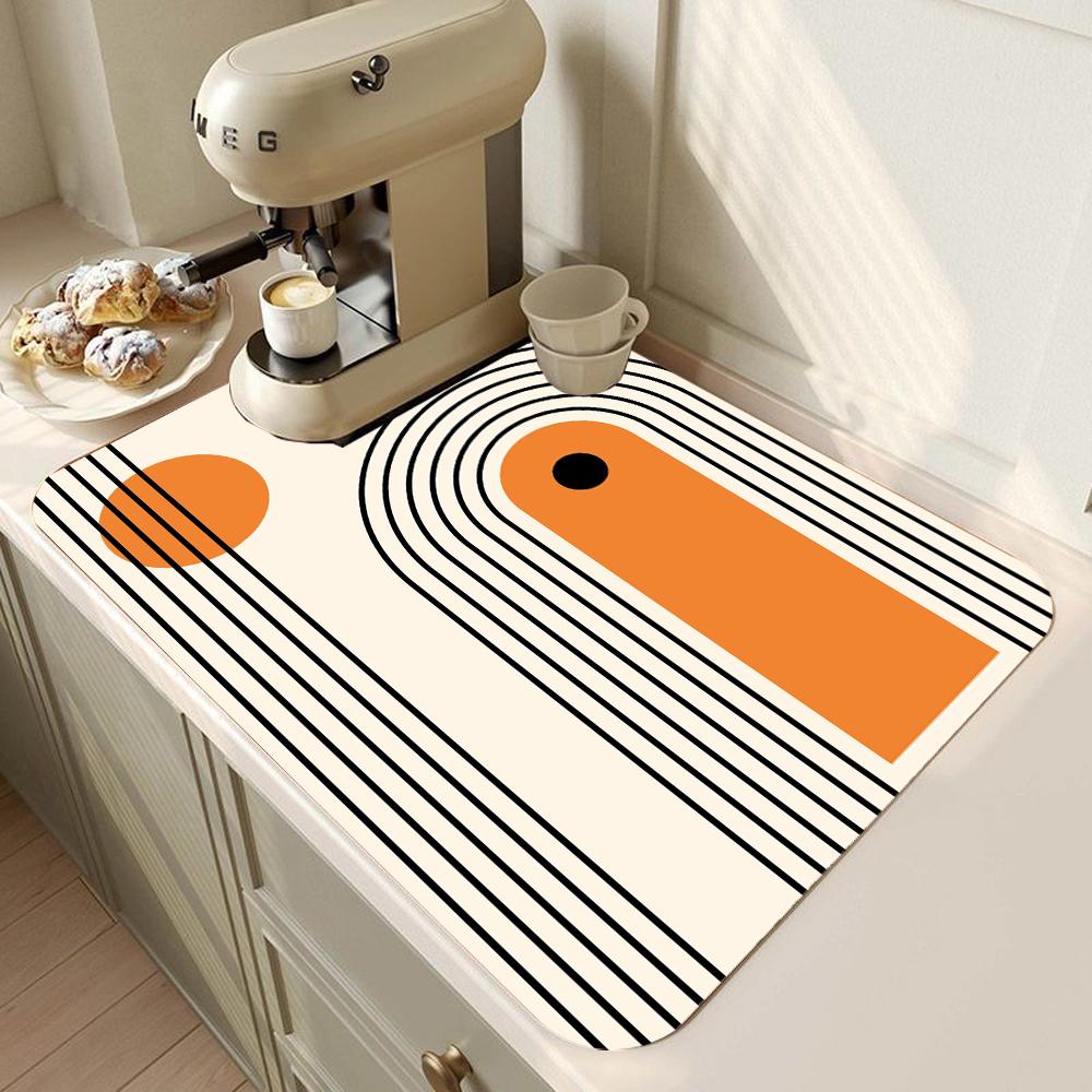 Zastawa stołowa do kuchni mata do suszenia drukowany ekspres do kawy podkładka spustowa blat chłonna mata osuszająca podkładka zastawa stołowa wystrój stołu