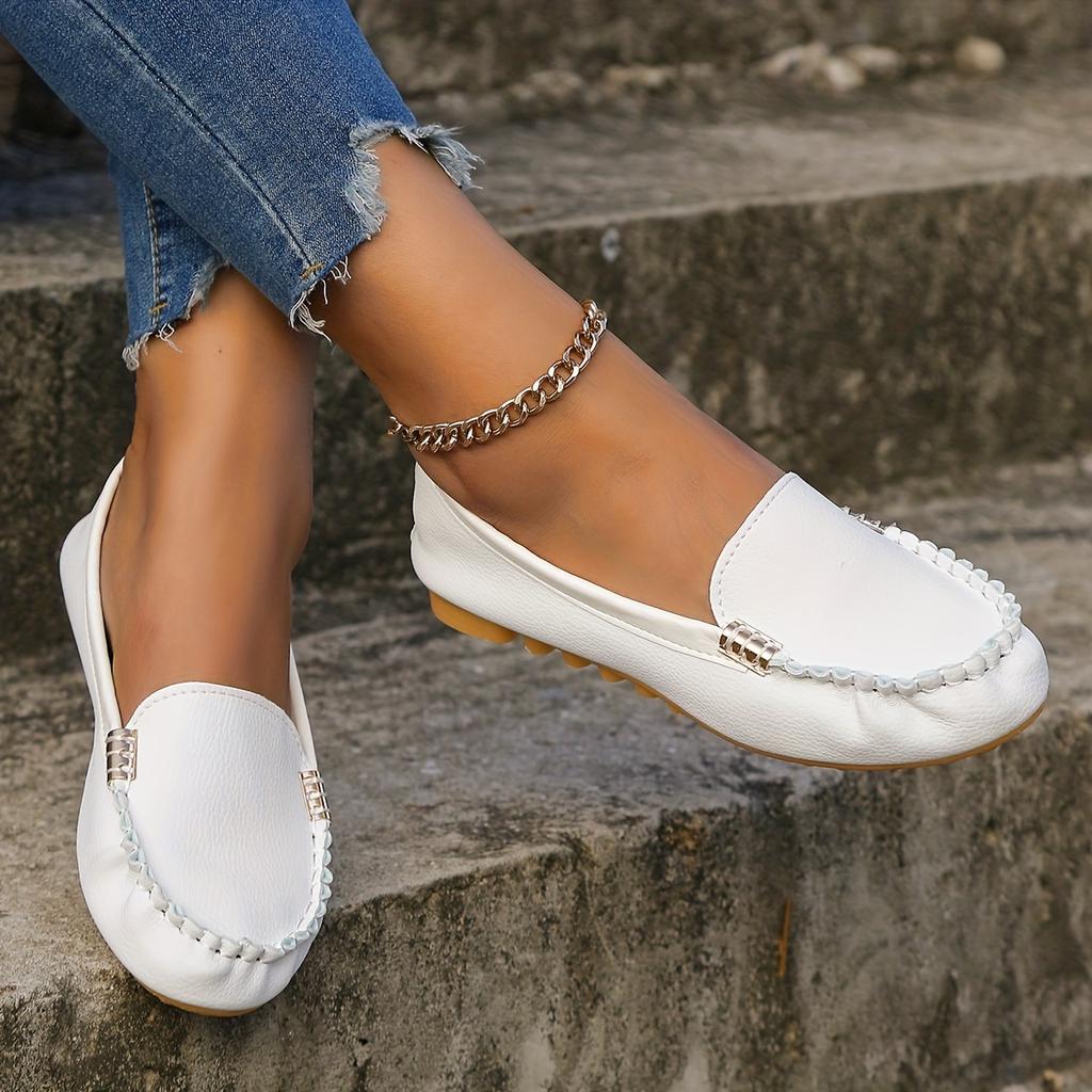 Loafer mit runder Zehenpartie für Damen, bequeme Slipper mit Blockabsatz, Damenschuhe
