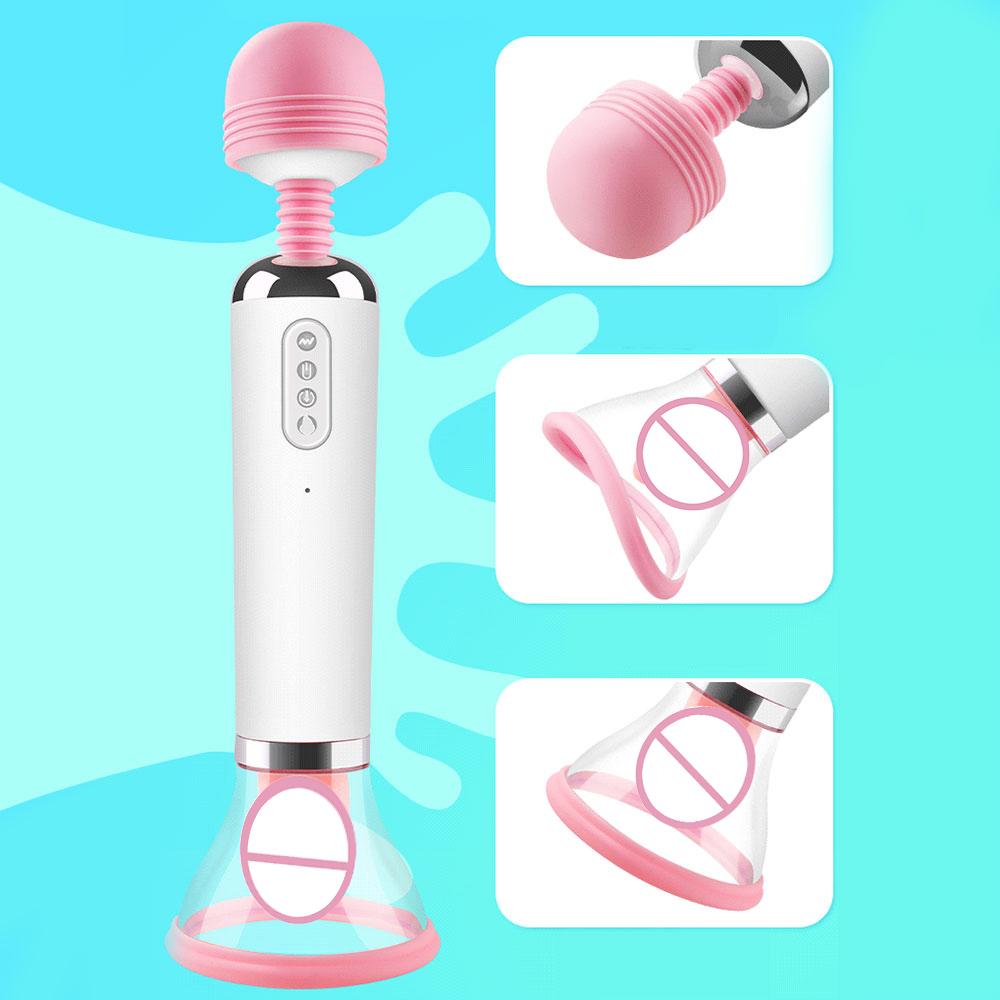 Tongue Licking 3 in 1 Nipple Clit Sucking Vibrators Heating Clitoris Stimulator Power Magic Wand AV Vibrator Adult Products Sex Toys for Women