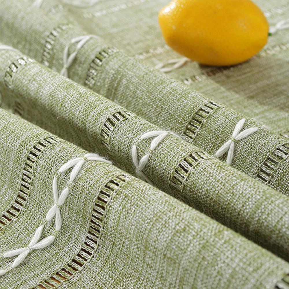 Cotton Linen Table Cloths with Tassels Hollow-carved Design Tablecloth for Indoor Outdoor Dinning Party TableCloths Christmas