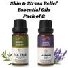 Ananta Skin & Stress Essential Oil Combo – Tea Tree & Lavender Aroma Oils (10 Ml × 2)