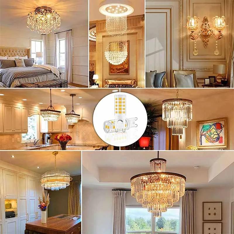 8pcs/3pcs G9 LED Bulb 6000K 2700K 33W Halogen Equivalent G9 Base 3W LED Lamp for Crystal Chandeliers Home Lighting Non-dimmable