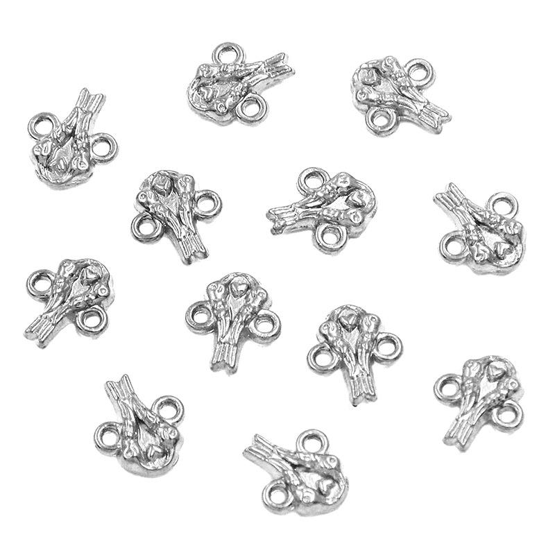 Stainless Steel Heart and Flower Pendant Connectors for DIY Jewelry 1 piece