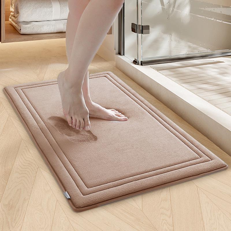 Enhanced Memory Foam Non-slip Bathroom Mat - Absorbent, Machine Washable Toilet Floor Rug