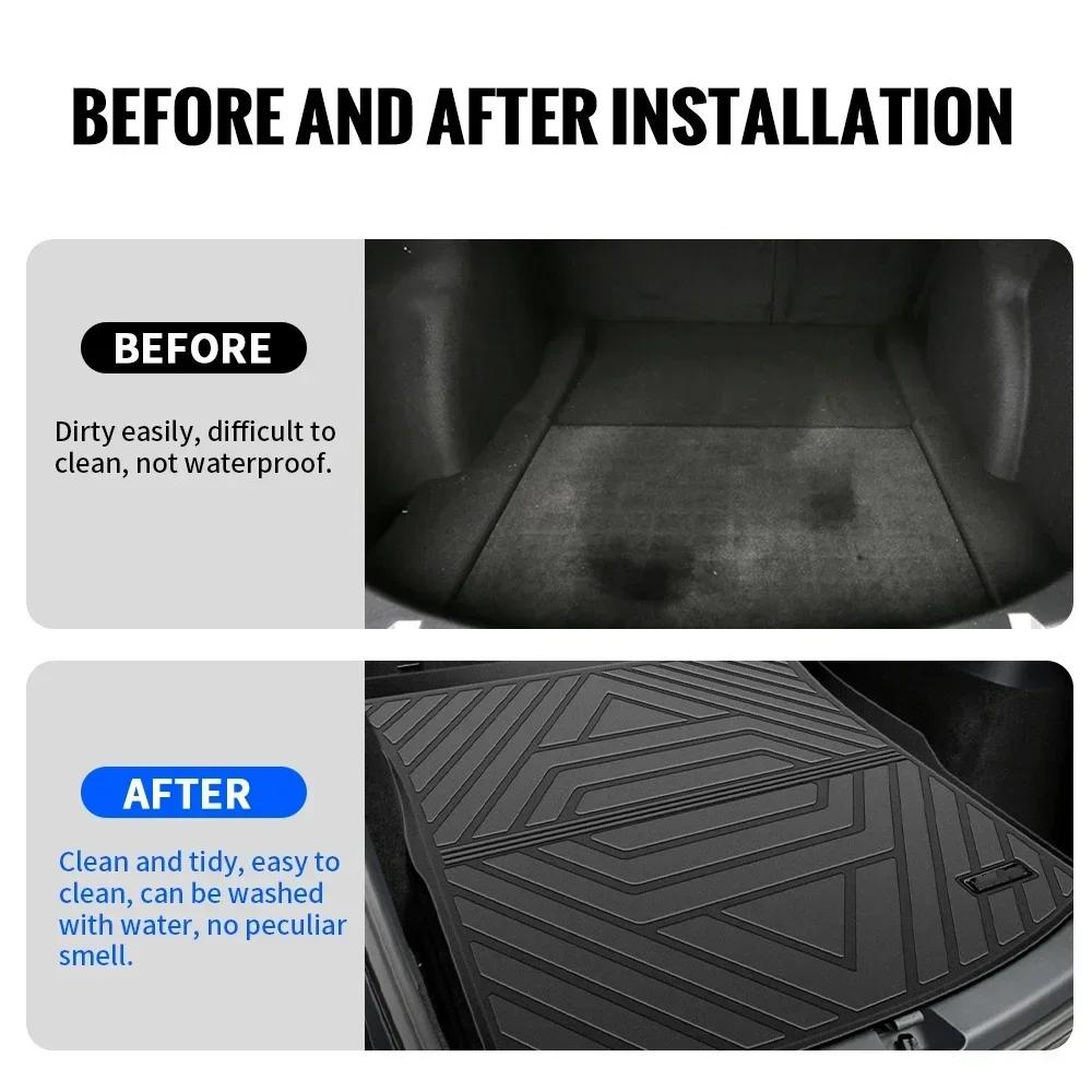 Upgrade Cargo Liner Set For Tesla Model Y 2020-2025 All-Weather Trunk Mats Set Carpet Protect Frunk Front/Lower Boot Liners