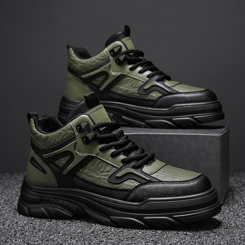 

Zhongbang Casual Sleeve Martin Shoes Korean Edition Trendy Fashion Platform Men s Shoes Leather Surface Autumn and Winter Student Casual Board Shoes 44