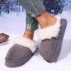Fashion Fashion Platform Fluffy Slippers Women Indoor Thick Sole Non Slip Plush House Shoes Woman Autumn Winter Warm Faux Fur Slippers