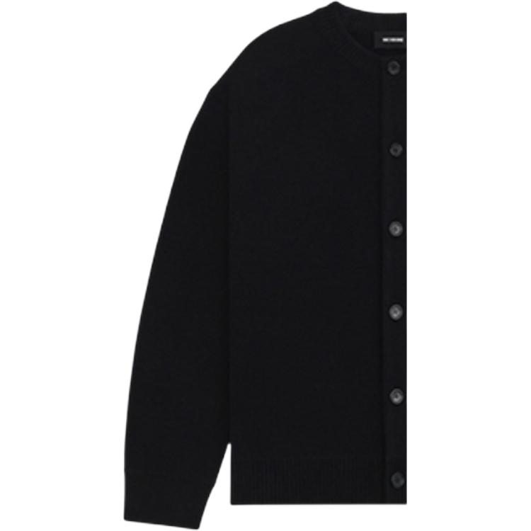 WE11DONE FW26 1506 Logo Button Long Sleeve Knit Sweater Unisex Sweater WD-KC2-26-605-U-BK