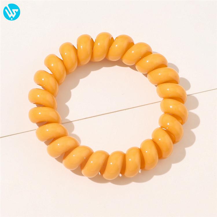 Women Spring Hair Ties Elastic Hair Band Custom Ponytail Holder Telephone Line Phone Cord Hair Ring