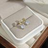 French Gold Super Flash Personalized Diamond Stud Earrings Cold Wind Fashion Light Luxury High-End Earrings Women