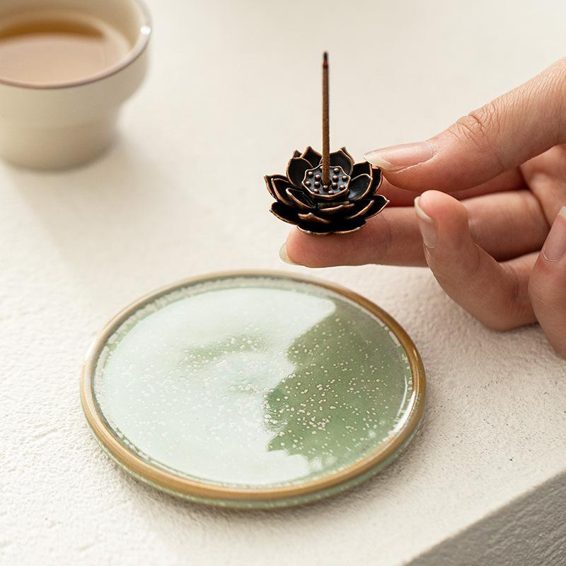 Lotus incense insert ceramic incense insert tray incense rack, line incense tray incense burner household aromatherapy incense holder indoor incense