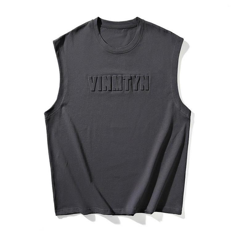

Summer Casual Sports Sleeveless T Shirt Round Neck Kam Shoulder Fat Plus Size Men s Bottom XXL
