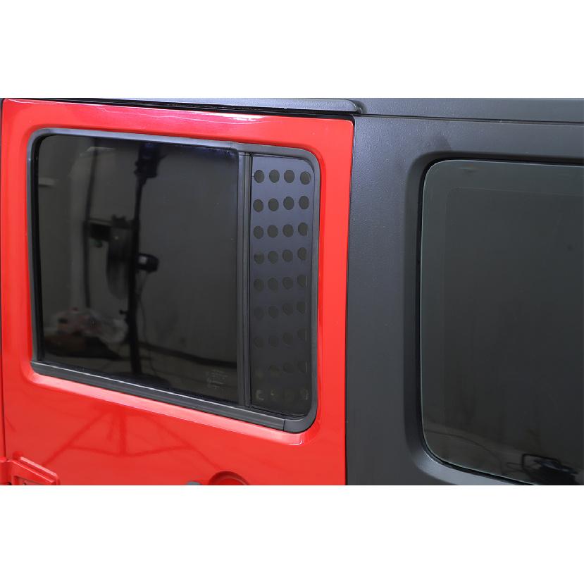Rear Door Window Glass Decoration Cover Trim for Jeep Wrangler JK JL Gladiator JT 2007-2025 4-Doors Car Exterior Accessory Black Interior Mirrors 6