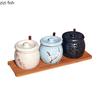 Japanese Style Ceramic Seasoning Jar Creative Seasoning Bottle Salt Jar Pepper Spice Jar Sugar Jars Household Kitchen Tools