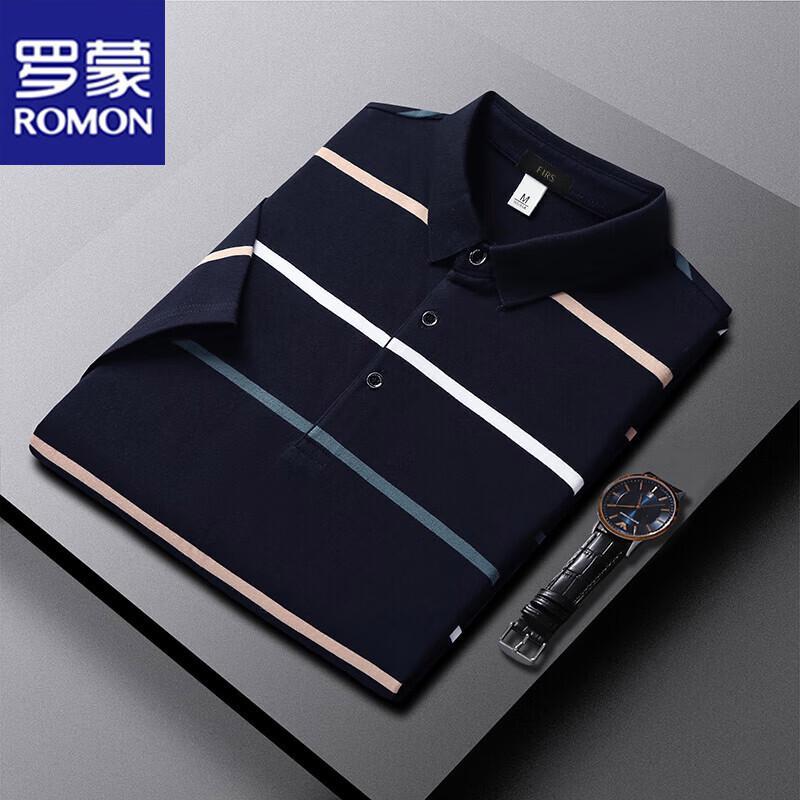 

ROMON Men s Striped Polo T-Shirt L