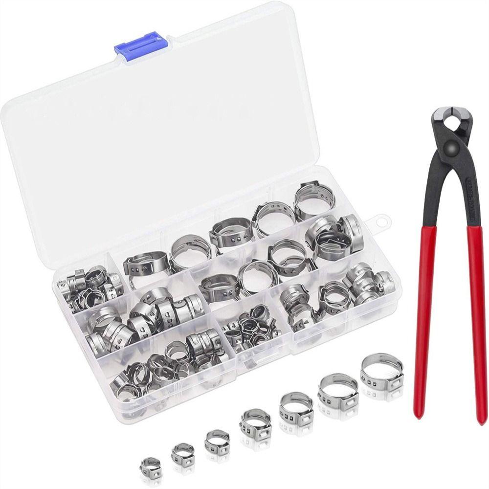 

100 шт. 6-21 мм хомуты для шлангов из нержавеющей стали 304, обжимной хомут, ассортиментный комплект, сантехника