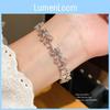 Flower Leaf Bracelet With Cubic Zirconia For Women Elegant Summer Jewelry