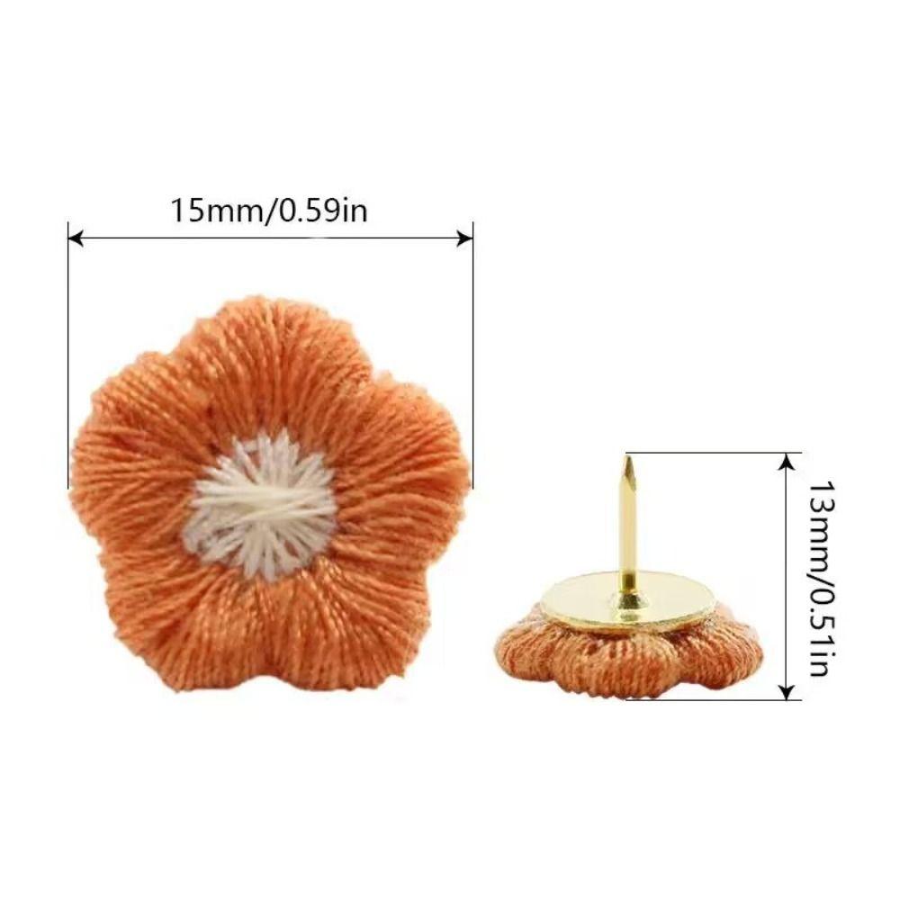 20/30/50Pcs DIY Embroidery Flower Pushpins Creative Thumb Tacks Office School Supplies