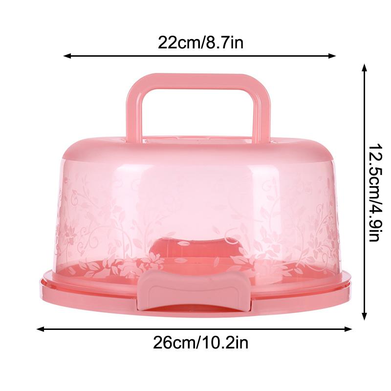 Plastic Round Cake Box Carrier Handle Pastry Storage Holder Dessert Container Cover Case Cake Accessories Food Storage Box