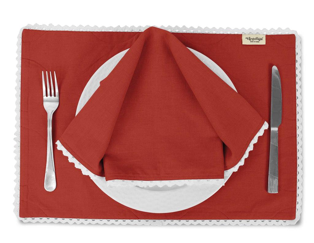 Vargottam Schwarz Einfarbig Heimdekor Waschbar Wendbar Spitze Essplatzsets Mit Servietten Set-Pack Von