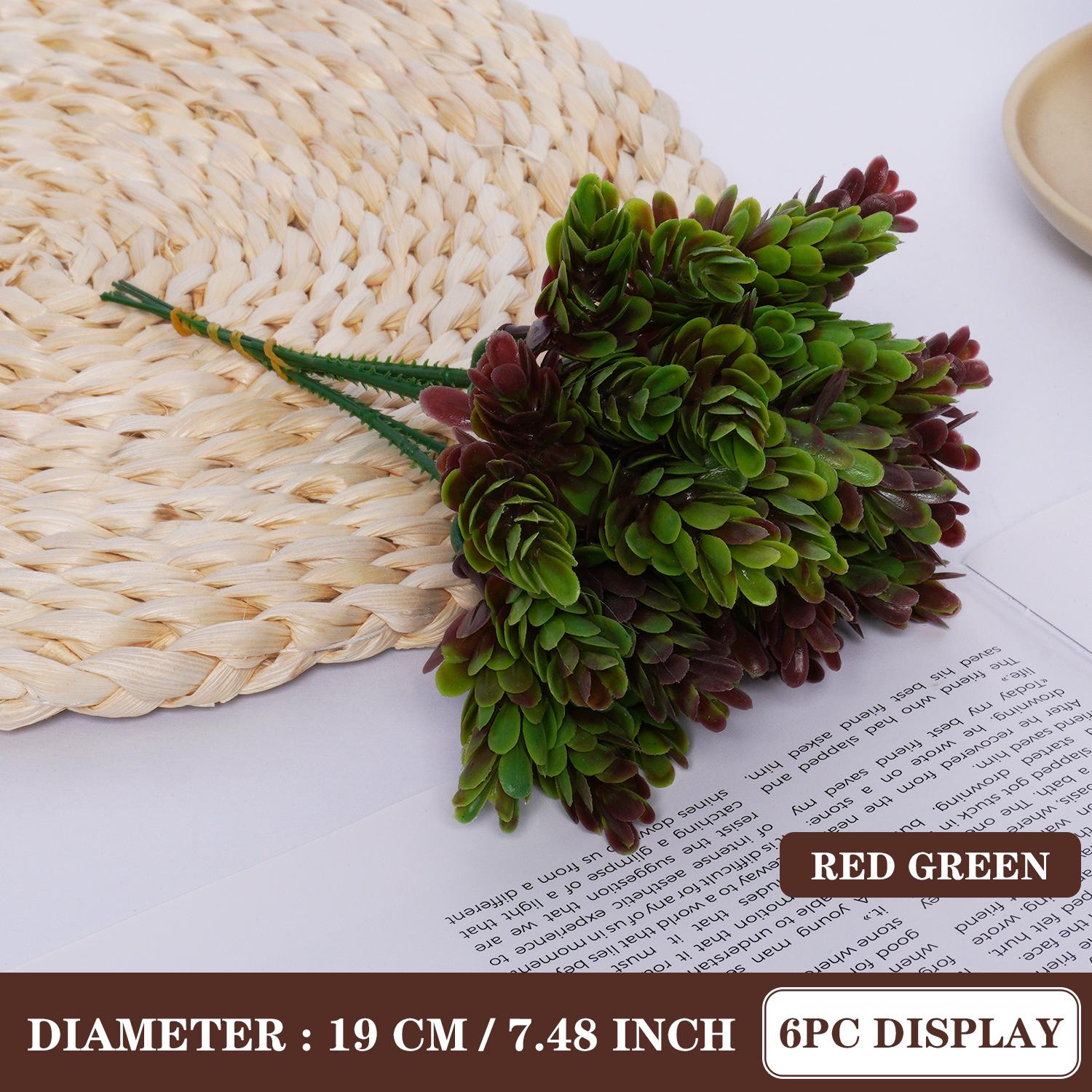 

6Pcs/Bundle Artificial Fake Green Plant Cheap Plastic Flowers for Wedding Home Table Decorative Christmas Diy Candy Gift Box 6pcs