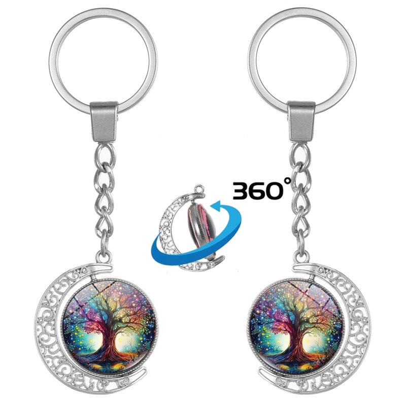 Tree of Life Double-Sided Rotating Pendant Keychain - Bag Charm & Car Ornament