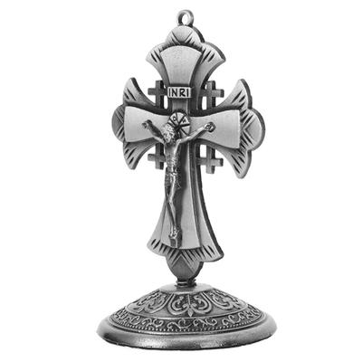 Jesus Statue Ornament Legering Jesus Kristus Kors Statue Figur Kristen Pynt til Husholdning