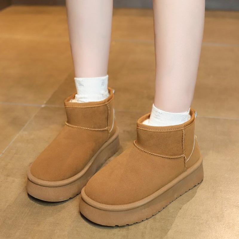 Women's Thick-Soled Non-Slip Snow Boots 2025 New Winter Slip-On Loafers with Fleece Lining, Thickened and Warm Cotton Shoes