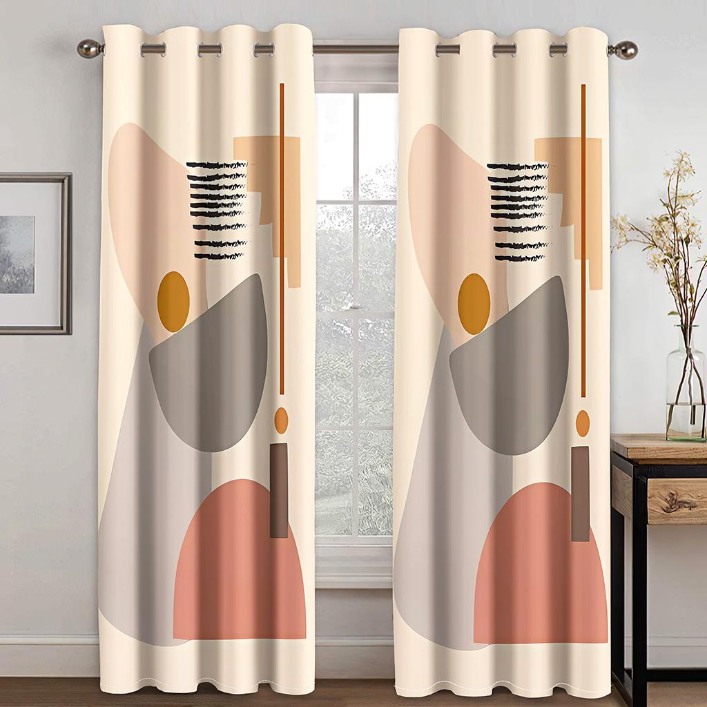 Moderne Kunst Blatt Abstrakt Einfache Fenstervorhänge für Wohnzimmer Kinderzimmer Badezimmer Schrank Küchentür Heimdekor 2 Stück
