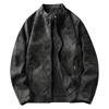 The new model is suitable for two open velvet light wind locomotive leather jacket men's autumn and winter suit collar casual