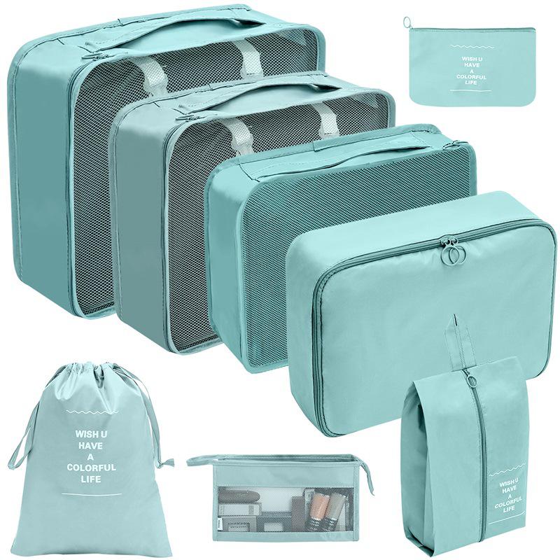 Travel Storage Set: Foldable Toiletry, Makeup, Clothes, Shoes, Digital Accessories, and Drawstring Luggage Bags.