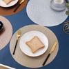Round Hollow PVC Placemat Wind Coaster Insulated Dining Table Mat Non-Slip Bowl Mat Wheat Western-Style Placemat