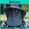 Mens Cotton Outdoor Fishing Hat With Sunshade And Detachable Face Cover For Summer Activities