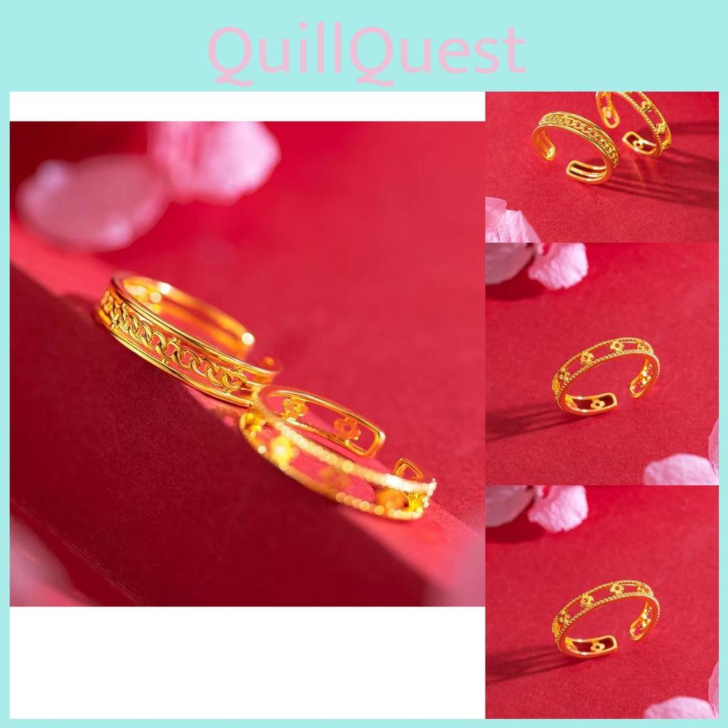 And Sweet Fresh Adjustable Open Ring In Eyecatching Interlocking Brass Gold Plating Women For