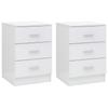 Day and Night - Day and Night Nightstands 2 Pcs Glossy White Chipboard 38x35x56 Cm