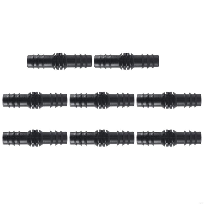 8Pcs Drip Irrigation Straight Fittings Barbed Locking Butt Joint Connectors 16mm Drip Tape Tubing Sprinkler Systems