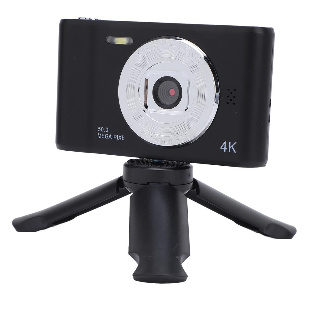 Digital Camera 50MP Dual Lens Self Adaptive Anti Shaking 2.4 Inch Screen Portable Compact Camera for Kids Students Vlog