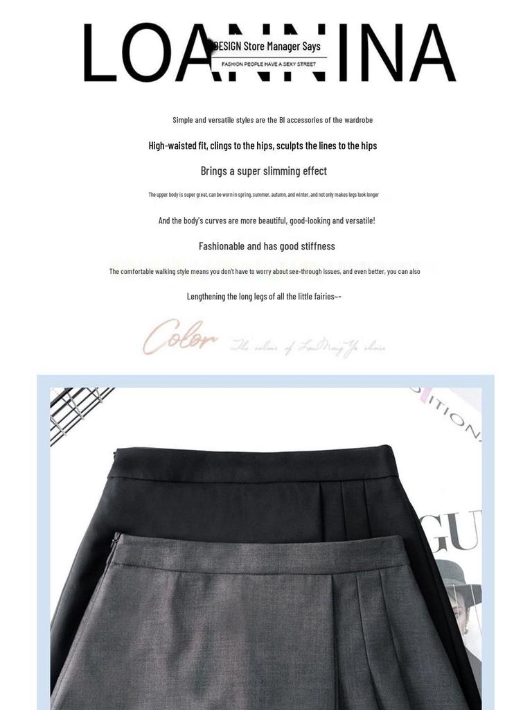 Women's High-Waisted A-Line Wide-Leg Suit Shorts - Summer Slimming Irregular Culottes