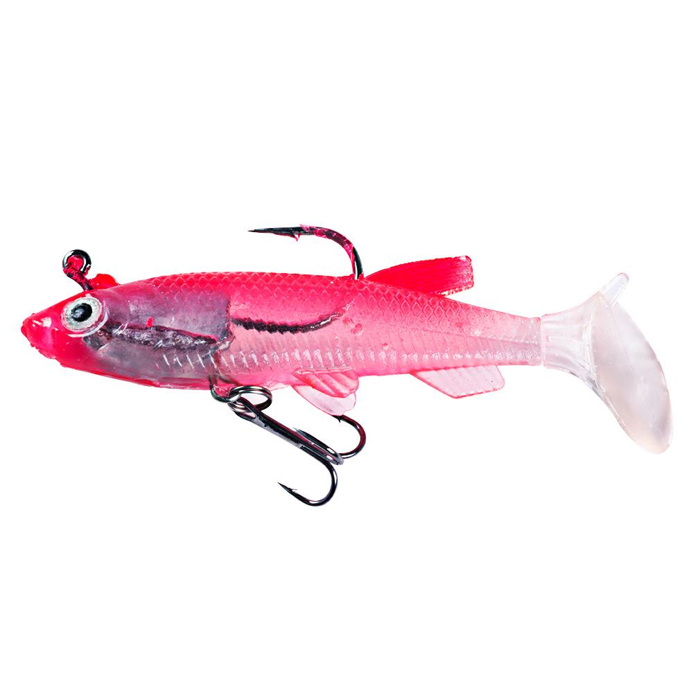 1 szt. przynęty wędkarskiej 8 cm/14 g pływająca sztuczna twarda przynęta basowa woblery przynęty crankbait haki sprzęt miękka przynęta t-tail kolorowe