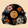 Women'S Personalized Vinyl Record Small Round Bag Can Be Carried And Carried Polyester Multi-Functional Cosmetic Bag Storage Bag