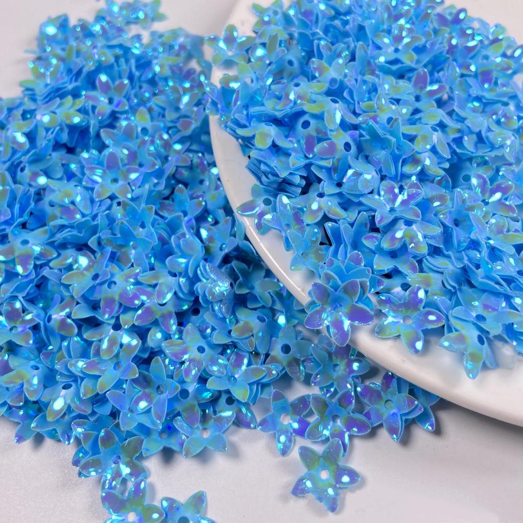 12mm Lily Flower Concave Pvc Sequins Diy Costume Dress Decorative Holographic Loose Beads 3D Floral Shoes Bag Sewing Film Sequin