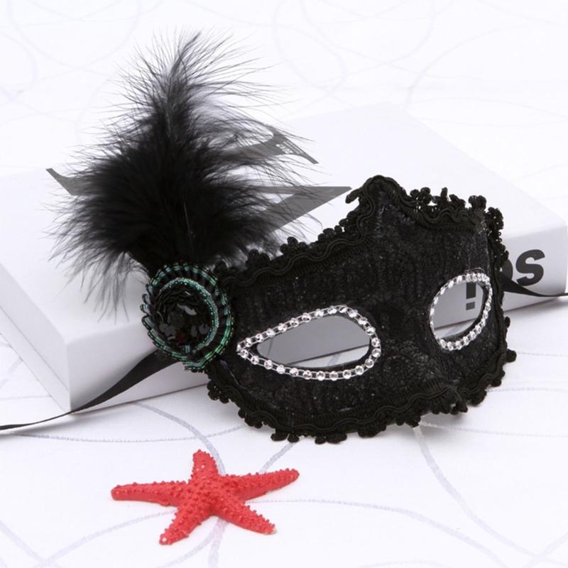 Costume Mask Feather Masquerade Mask Halloween Mardi Gras Cosplay Party Masque