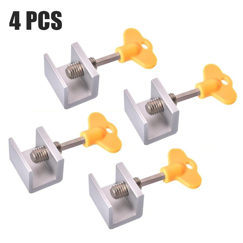 1/4pcs Door Window Lock Stopper Adjustable Security Window Door Lock with Key Wrench Door Frame Security Lock Children Guards