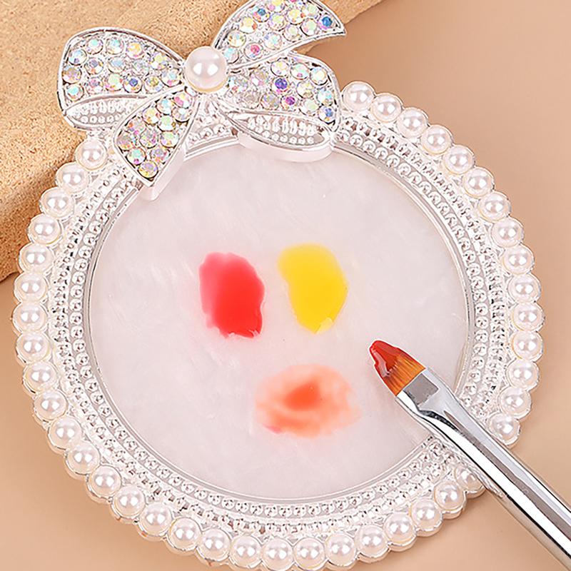 Nail Art Palette Resin Large Bowknot Pearl Diamond Nail Art Display Board Japanese-style Nail Art