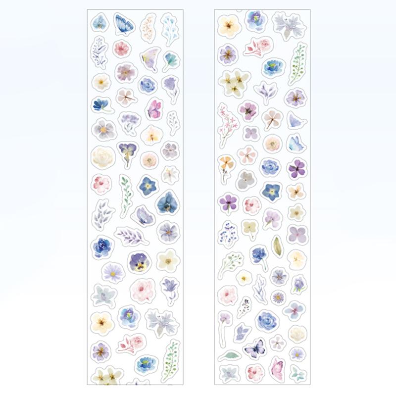 4 styly 1 role/balení akvarel květinové vyřezávané pásky na vypouštění odpadu pro DIY příručku, pouzdro na telefon, obálku, dekoraci