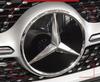 AJBR2 3d Chrome Black Star Logo Car Front Grille Emblem Mercedes Benz W205 W212 W207 A B C E SLK GLK CLA CLS Viano GL ML R Class