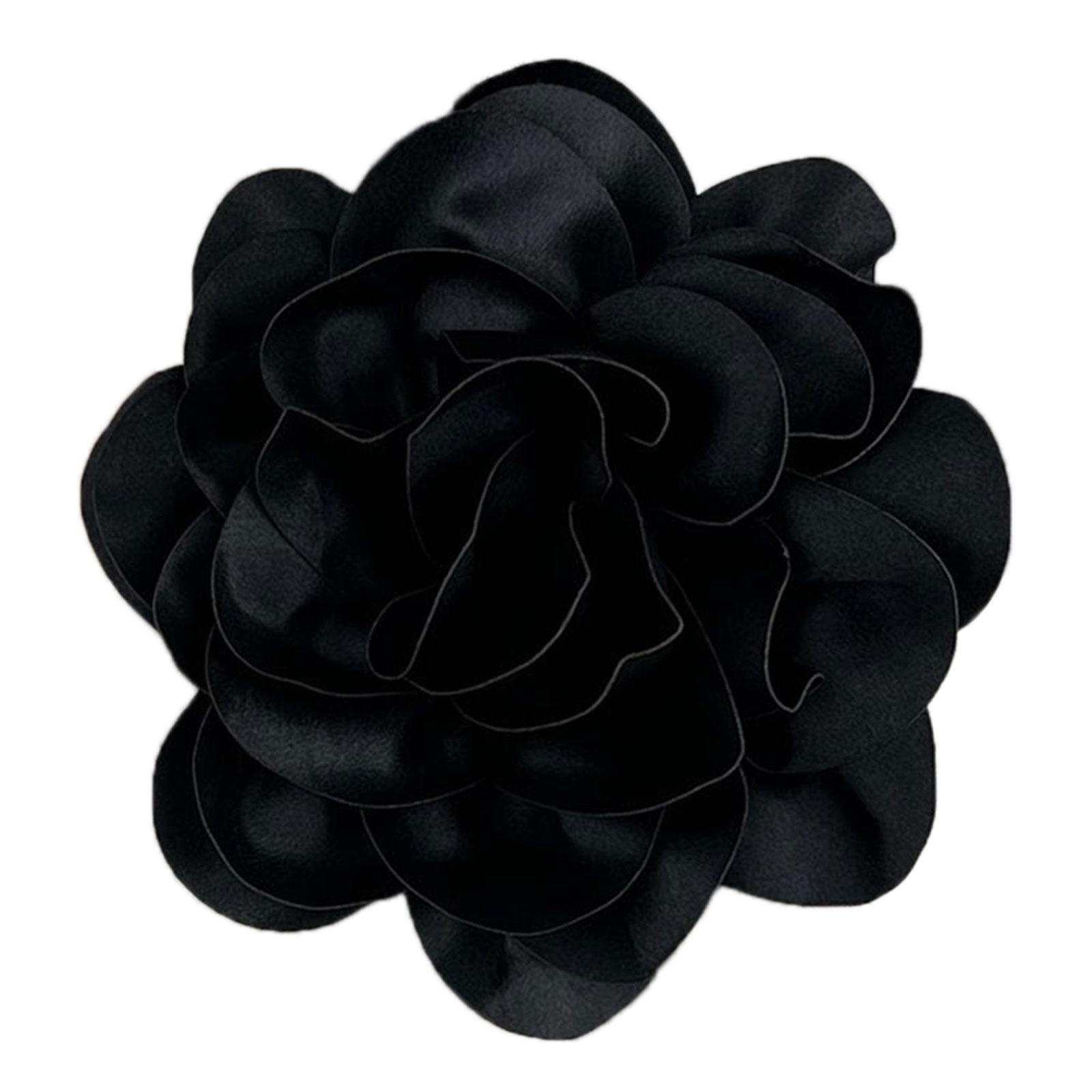 

Large Flower Lapel Pin Silk Brooch for Women Unique and Personalized Lapel Pin Clothes Jewelry for Parties and Weddings чёрный