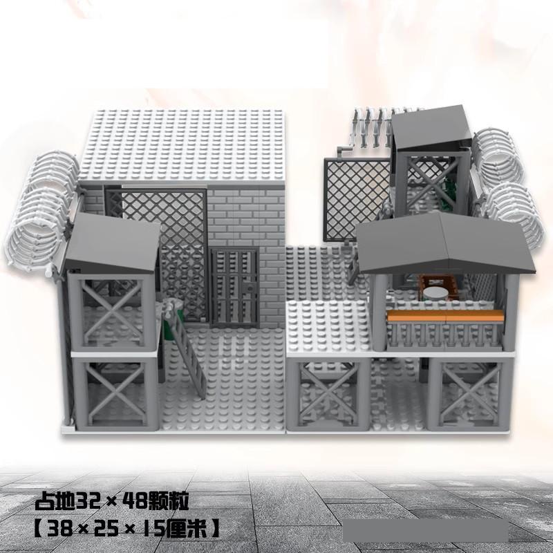 High-Quality Children'S High-Quality Building High-Quality Block Play sets Army style High-Quality Base High-Quality Prison Building design