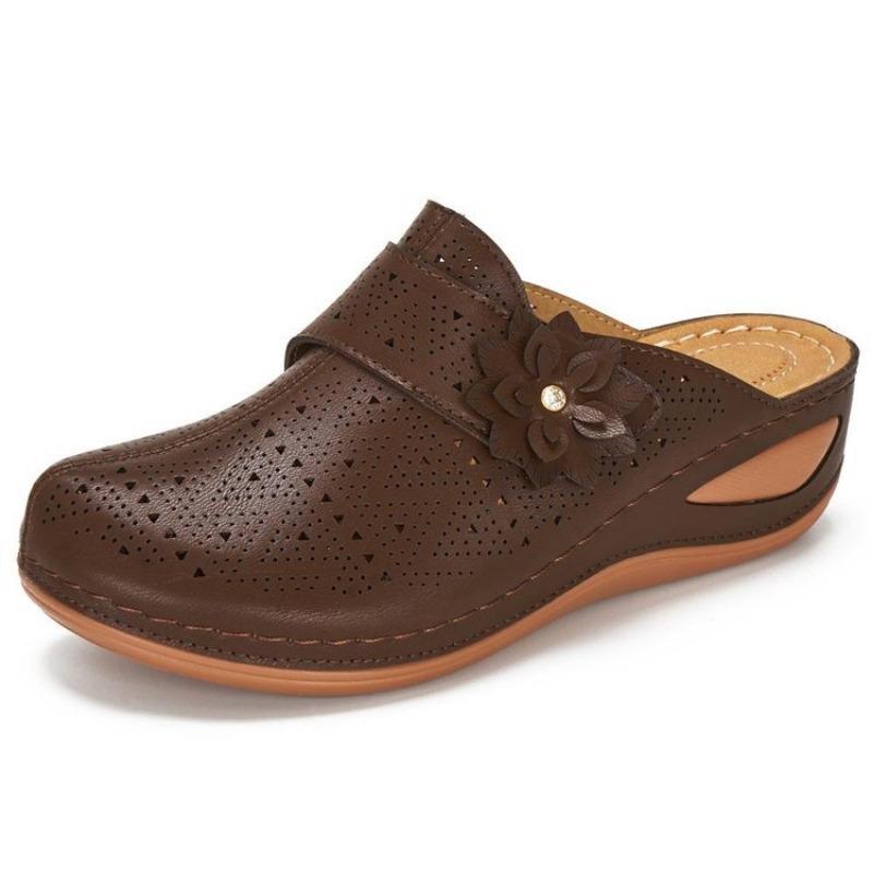 Women Baotou Slippers Casual All-match Hollow Slippers House Slippers Summer Flat Dressy Mules Sandals Comfortable Slides Women